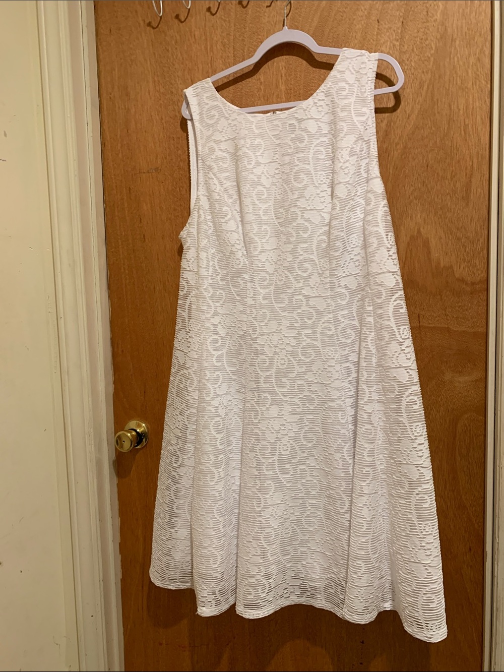 Lane‎ Bryant White Lace Dress Womens Plus Size 22-24 Sleeveless A Line